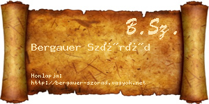Bergauer Szórád névjegykártya